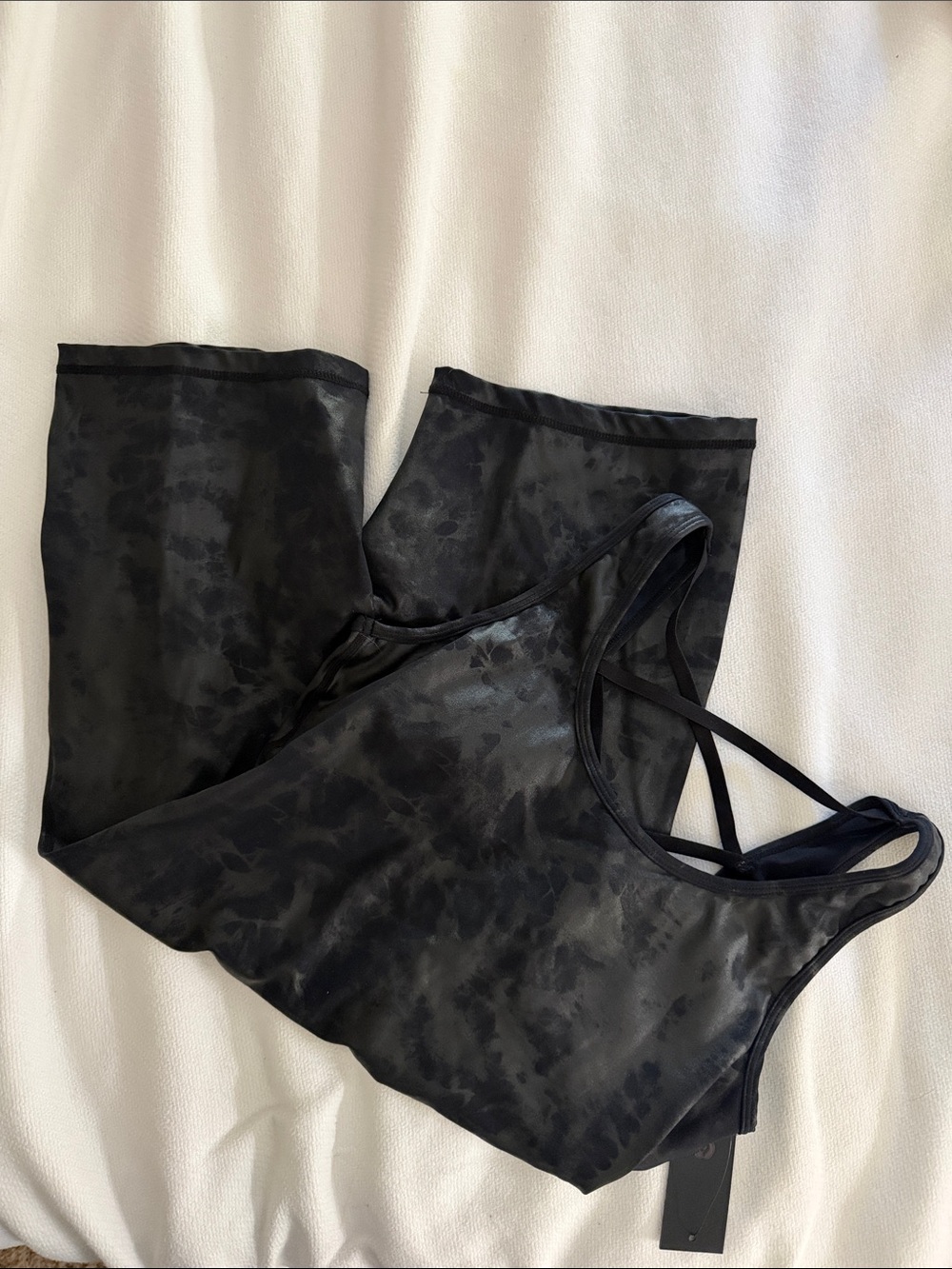 Mono B Black Activewear Set with Subtle Sheen